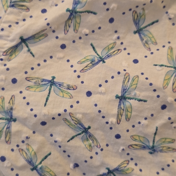 Talbots Dragon Fly Long Sleeve Button Shirt - Size Medium Petitie White Women - Picture 7 of 12